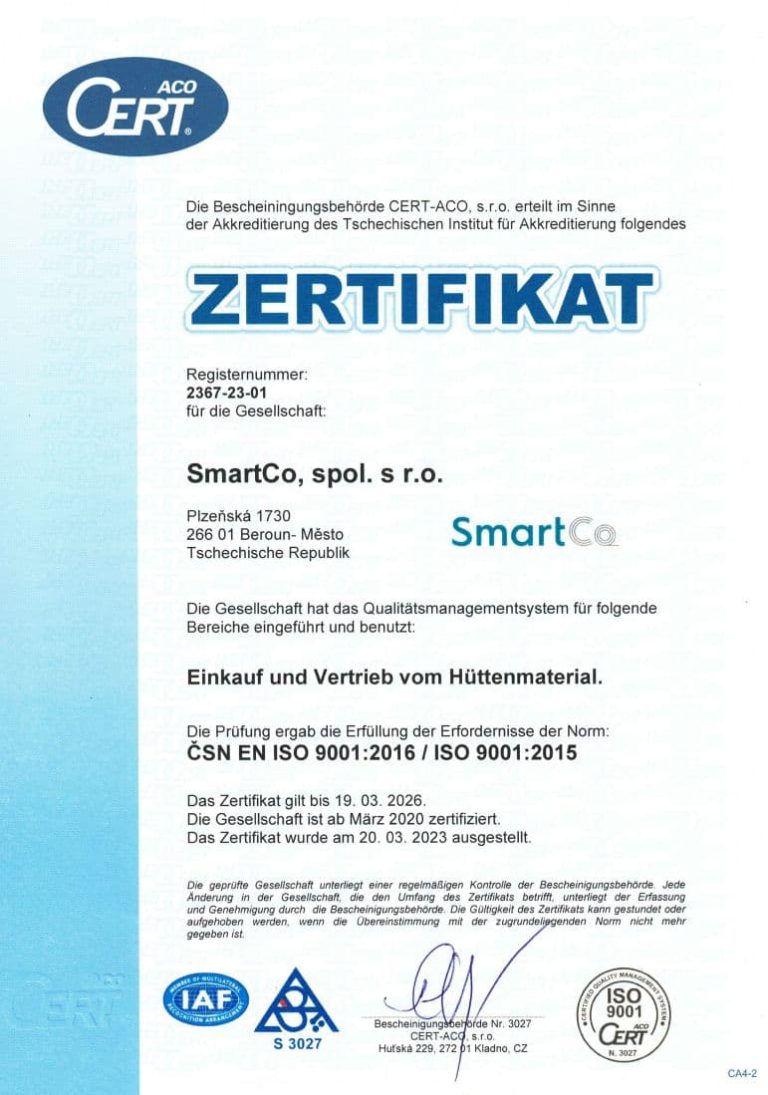 Zertifikat ISO 9001 (03/2026)